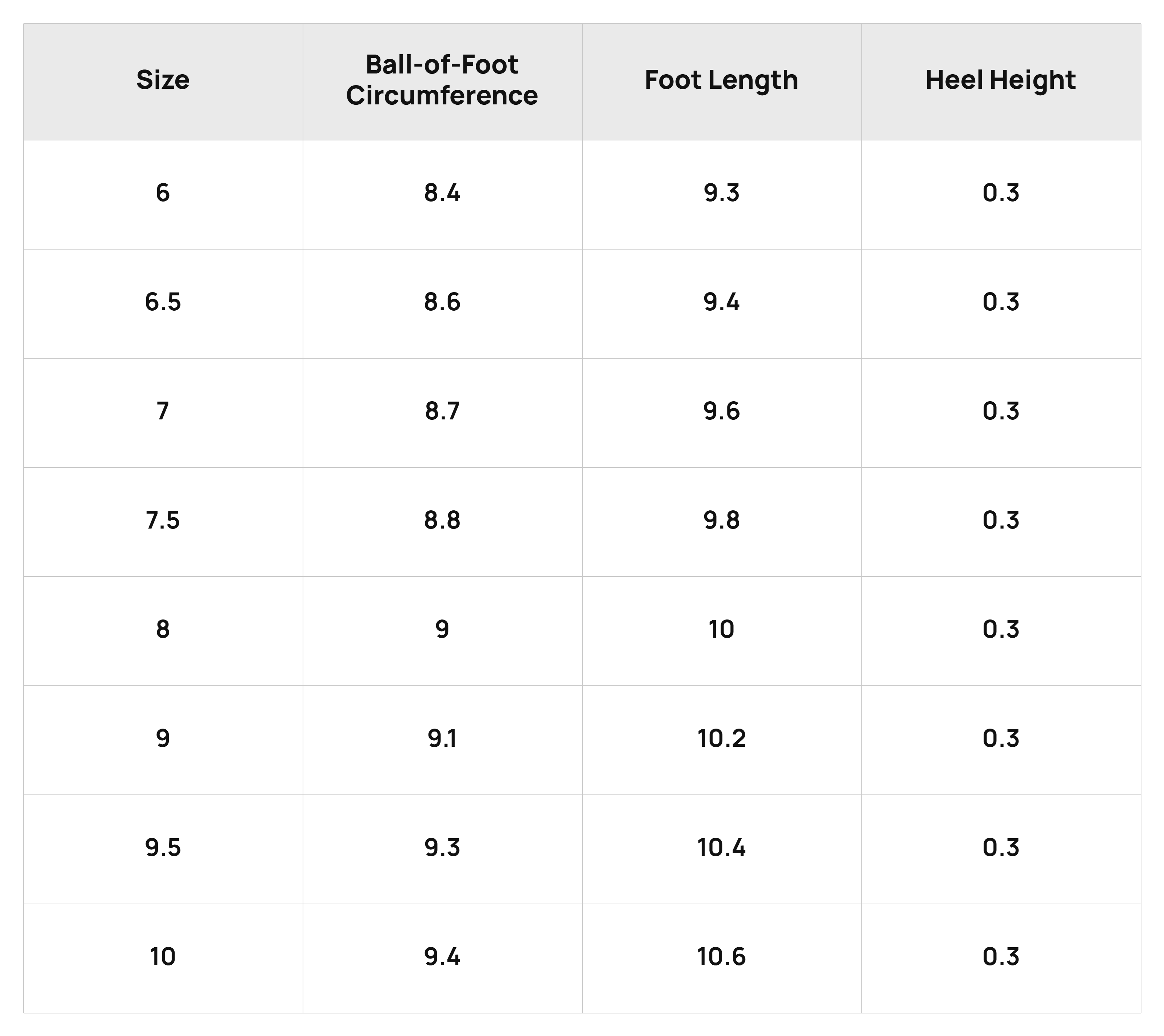 Size Chart