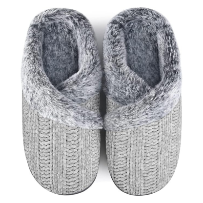 Plush Memory Foam Slippers With Anti Skid Sole