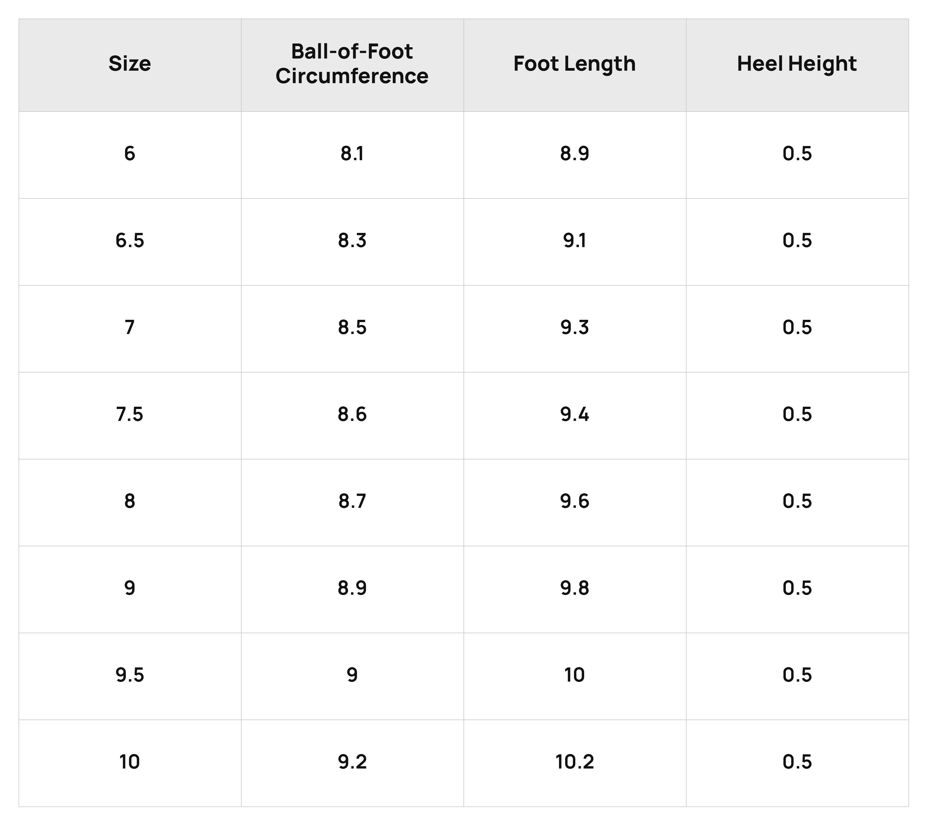 Size Chart