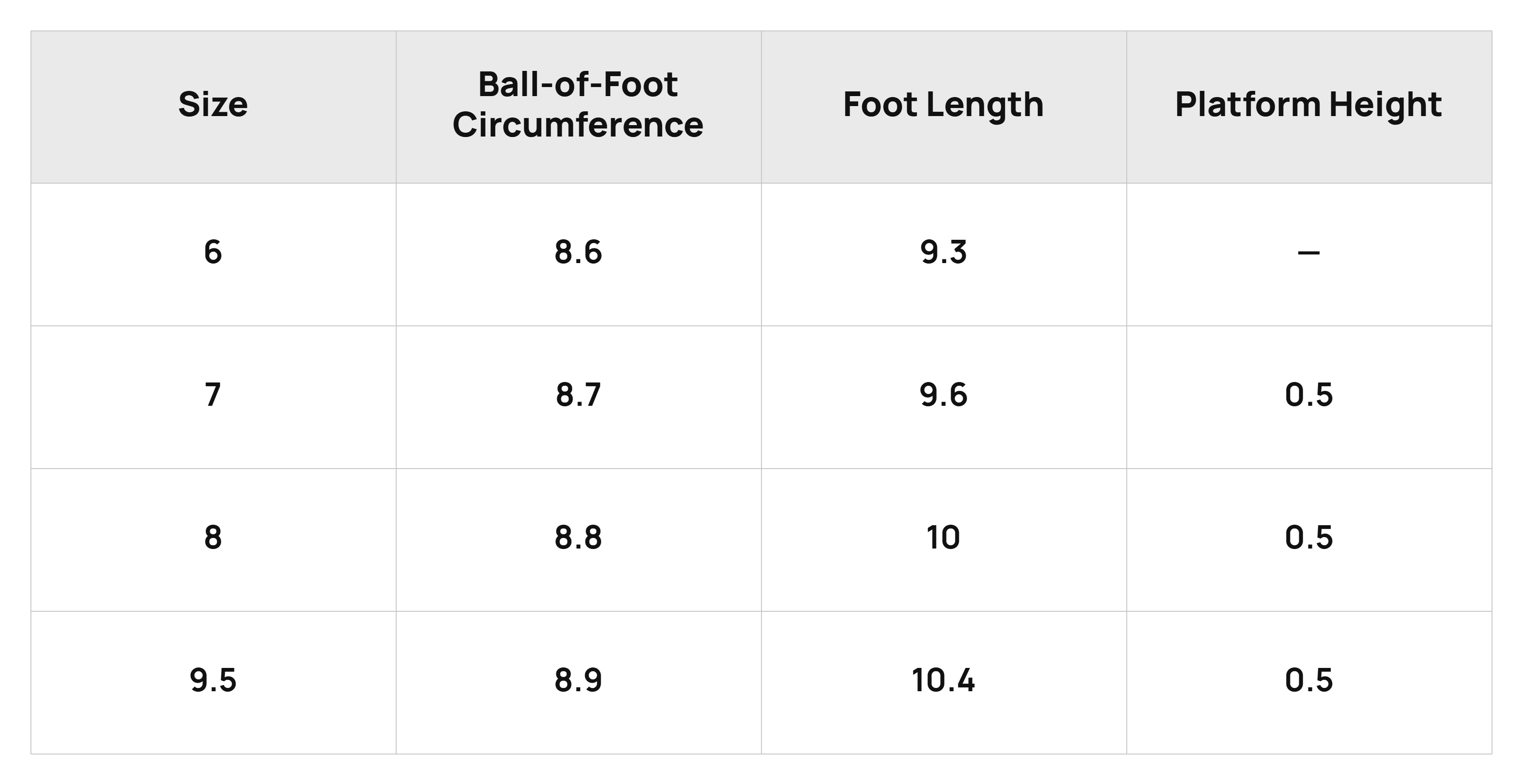 Size Chart