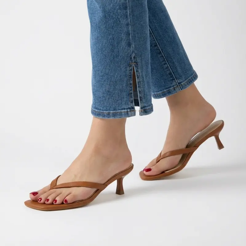 Kitten Sandals with Cushioned Insole and Non Slip Sole for Women
