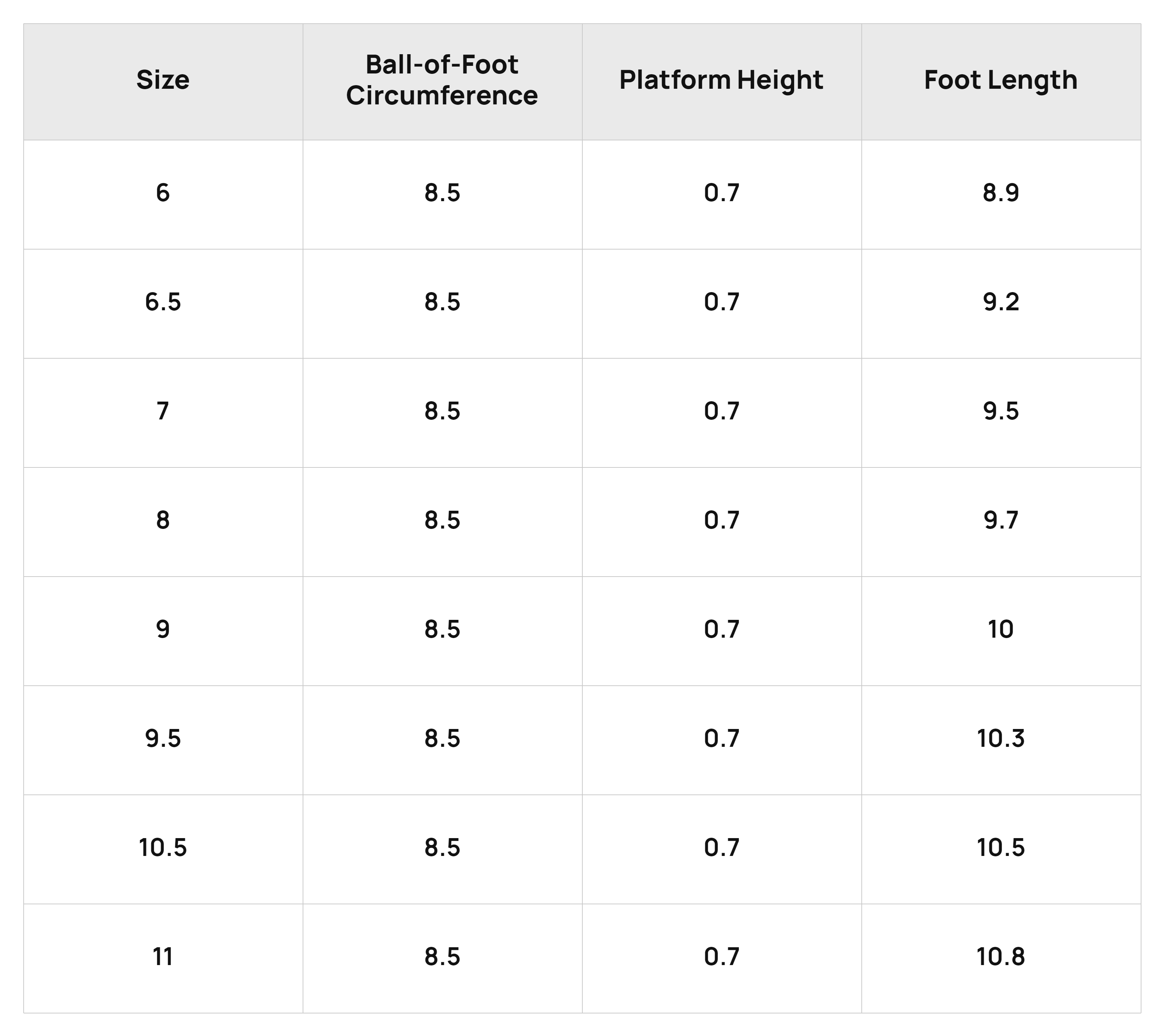 Size Chart