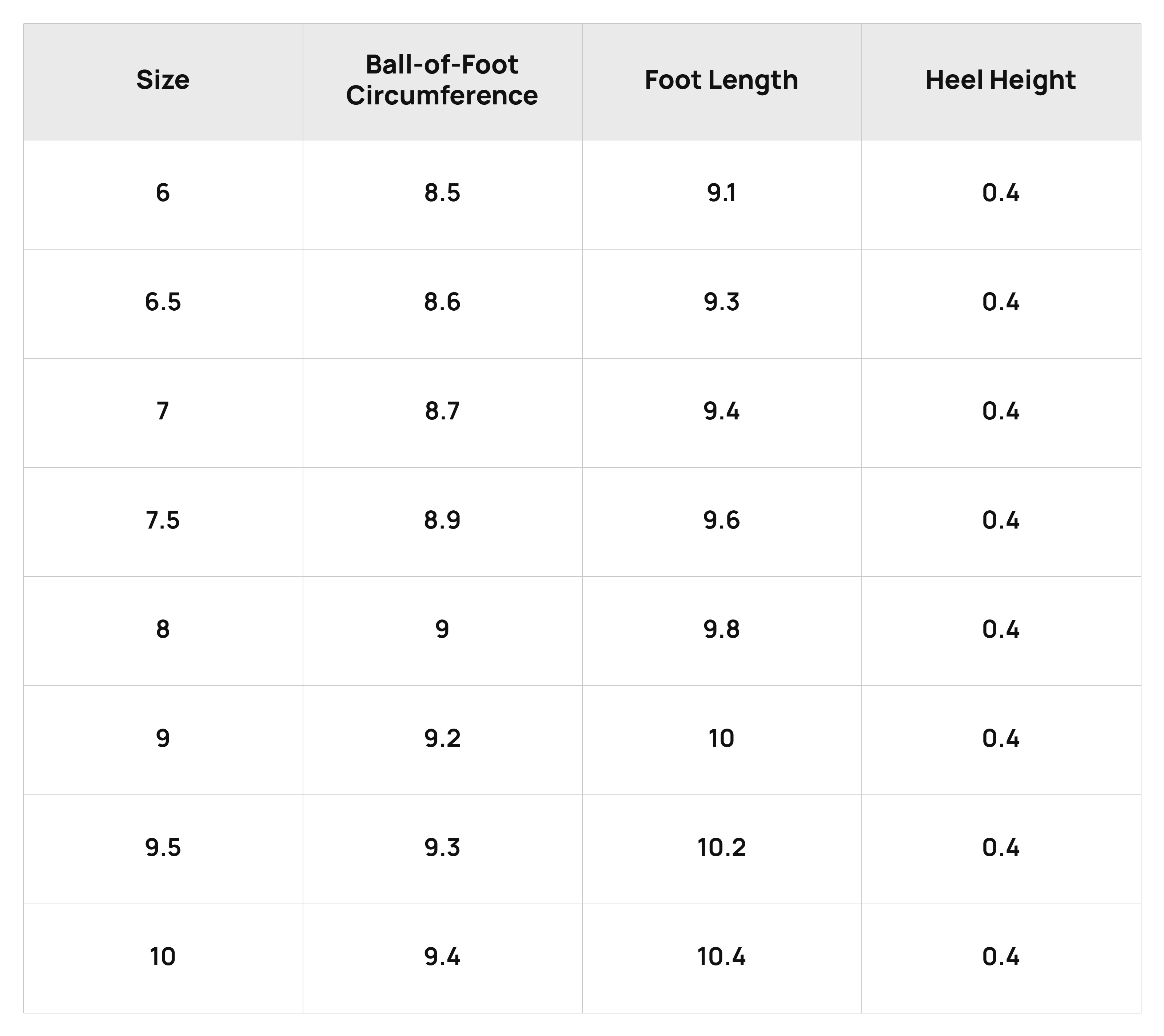 Size Chart