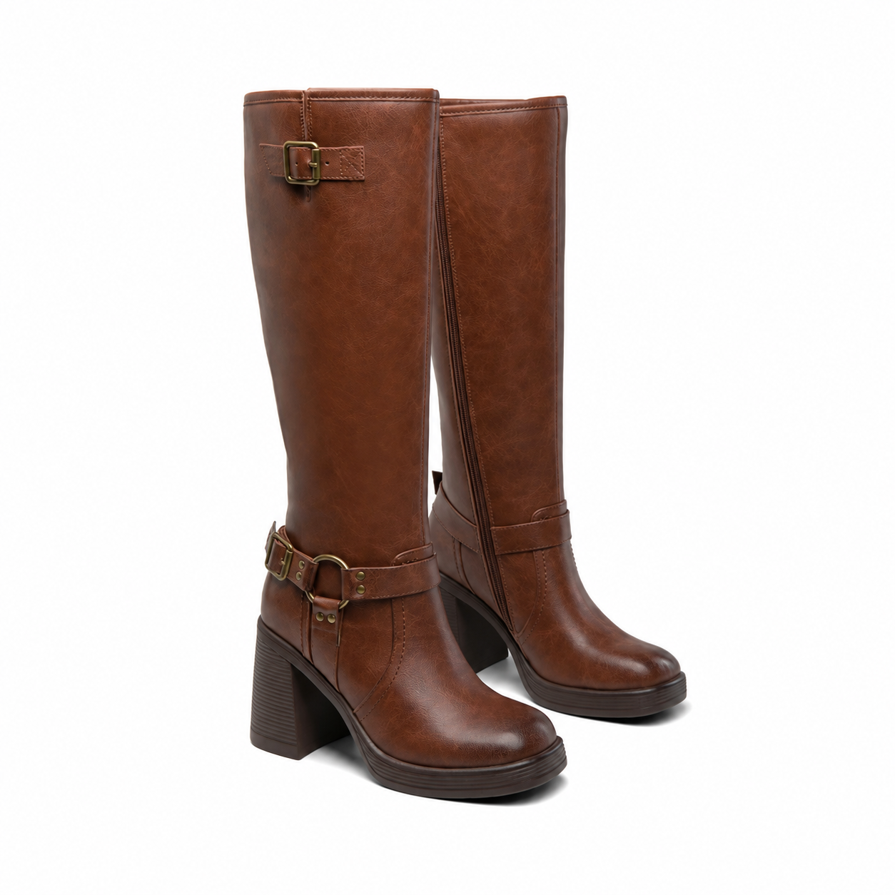 Casual Adjustable Strap Buckle Riding Boots For Women