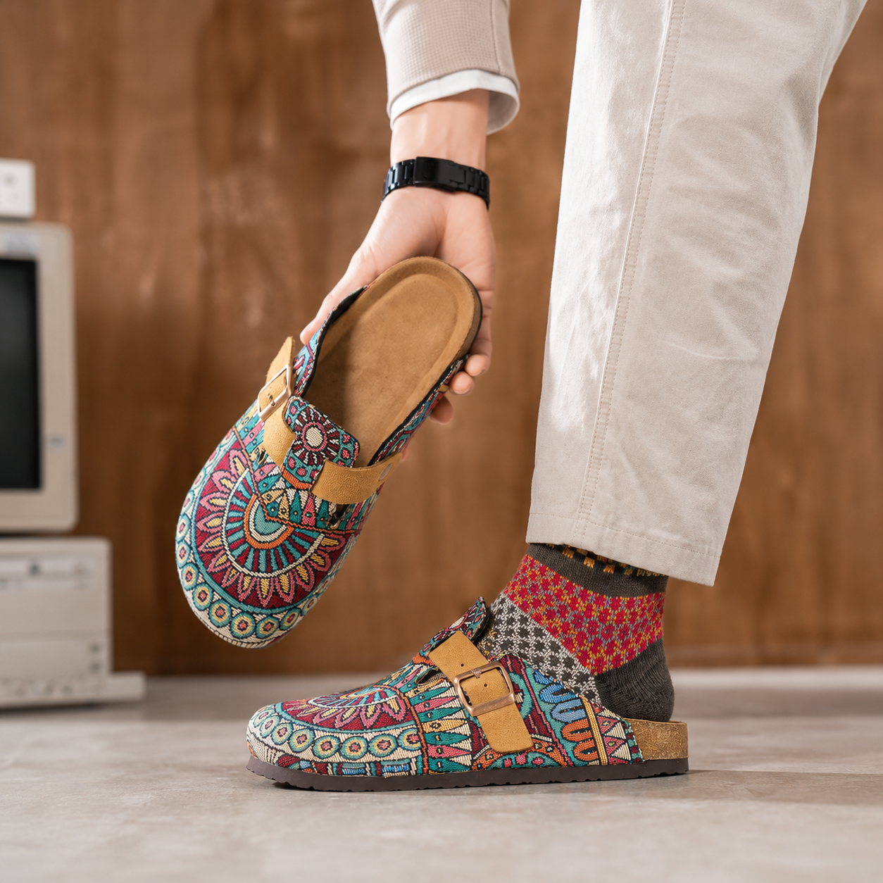 Fashionable Boho Print Sandal For Men And Women