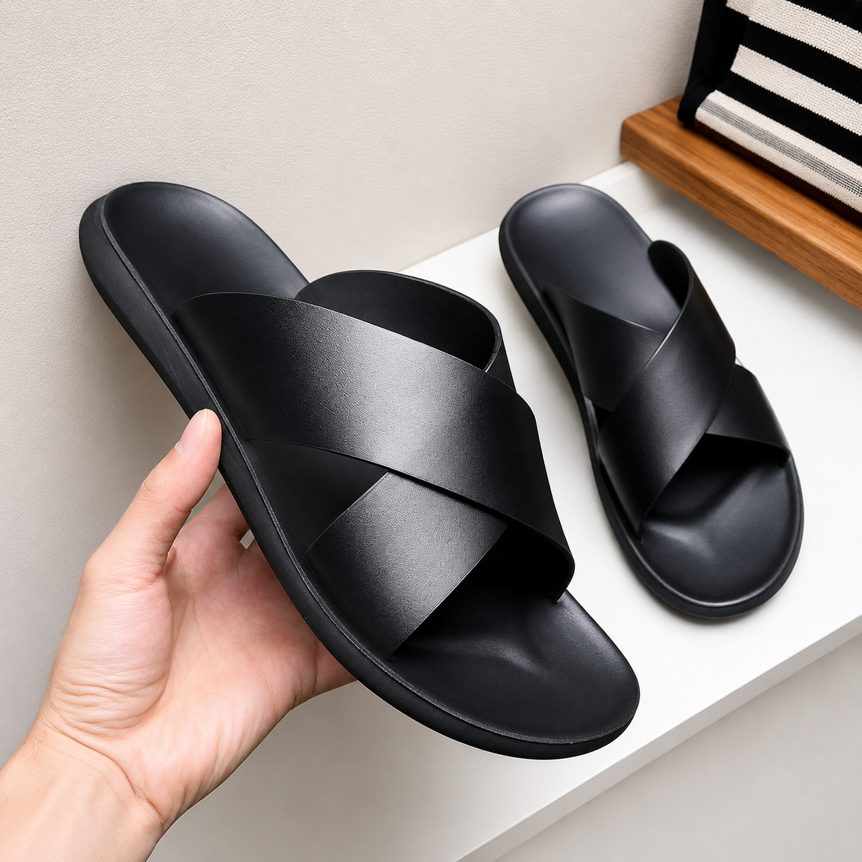 Casual Flat Sandals With Loop Buckle For Men