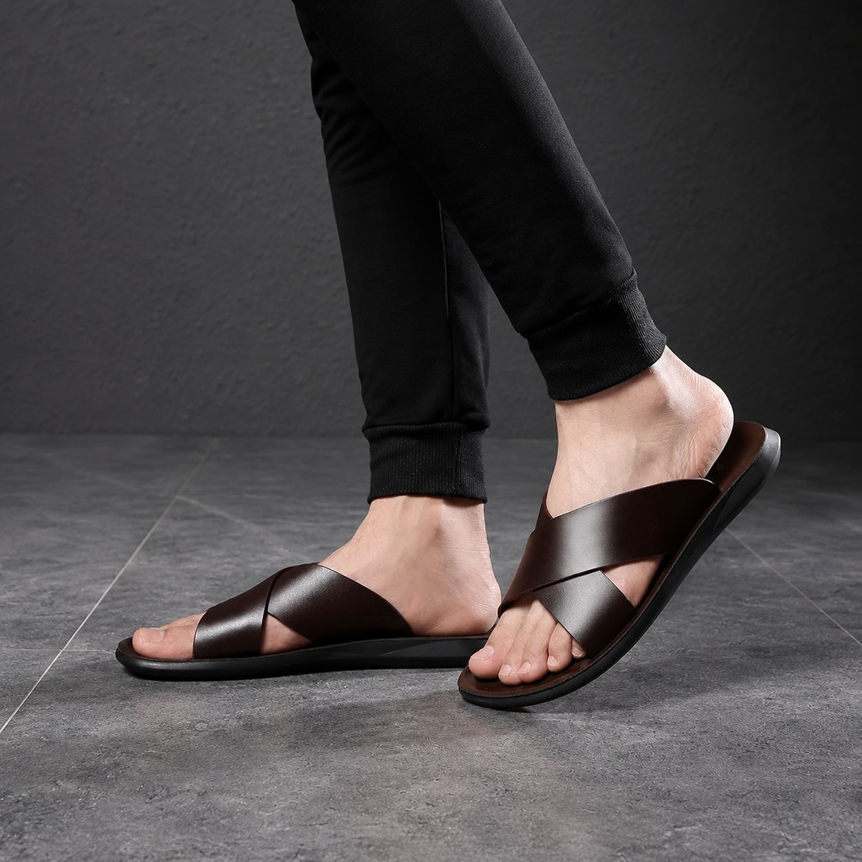 Casual Flat Sandals With Loop Buckle For Men