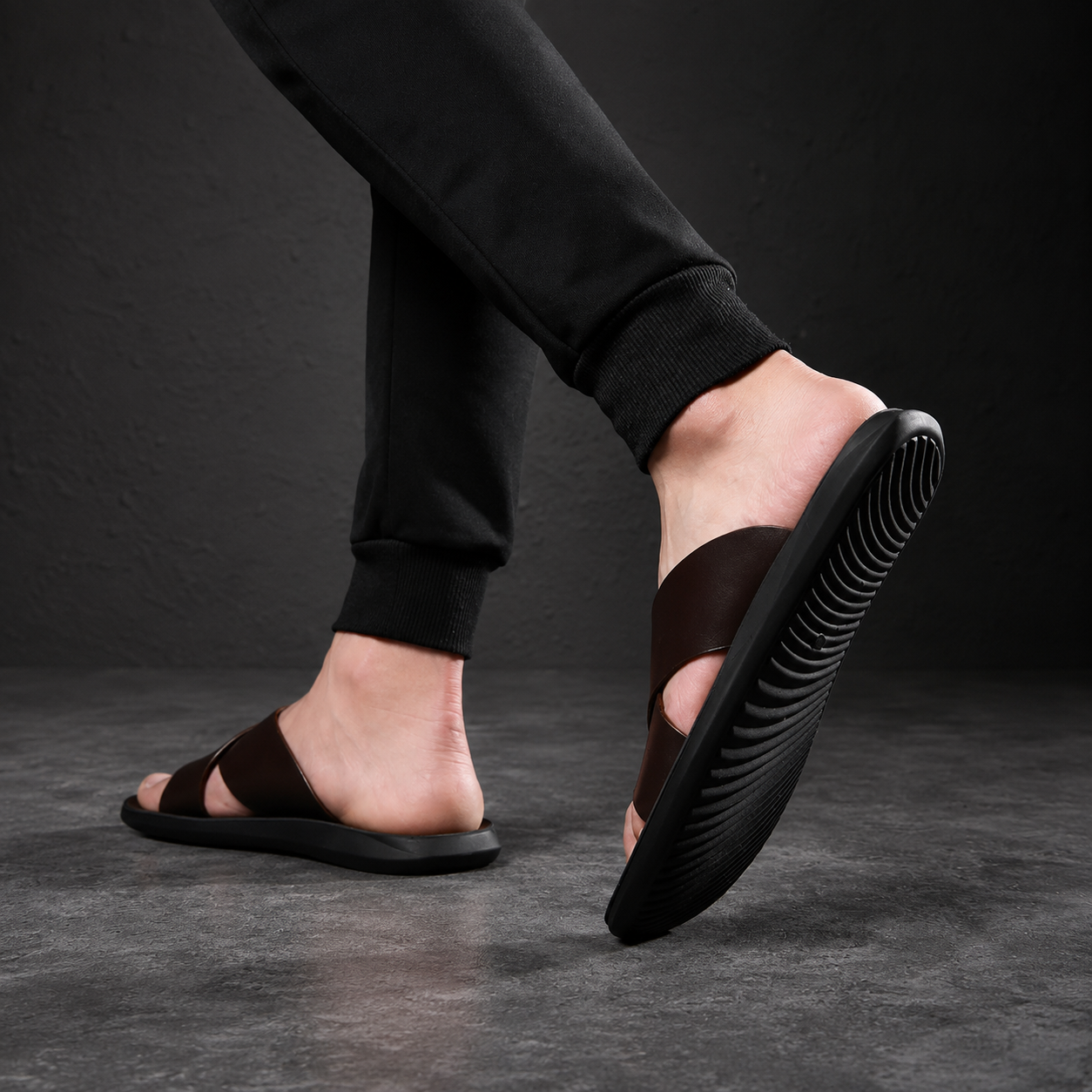Casual Flat Sandals With Loop Buckle For Men