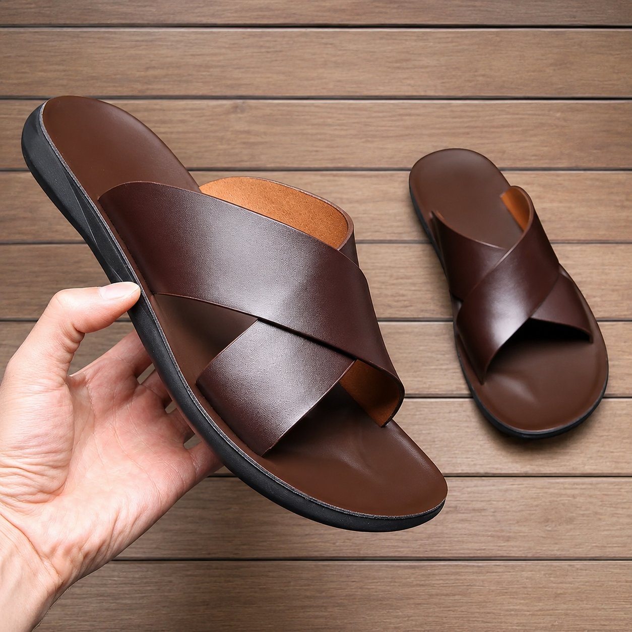 Casual Flat Sandals With Loop Buckle For Men