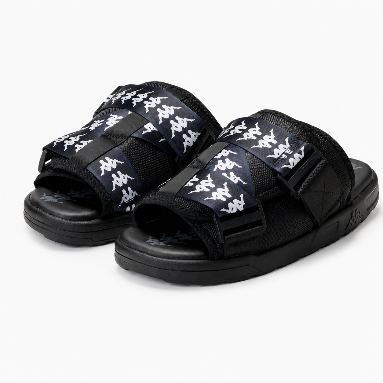 Dual Tone Two Strap Slide Sandals For Men