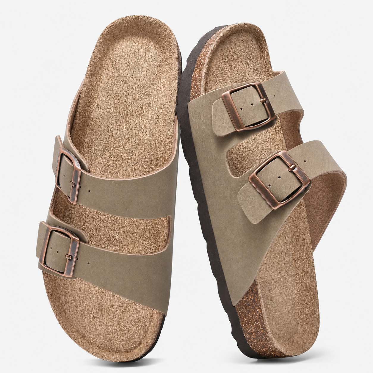 Casual Mild Arch Support And Double Adjustable Buckle Slides For Men And Women