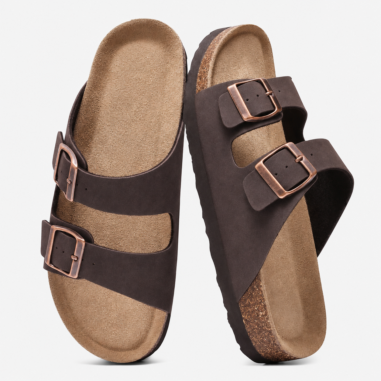 Casual Mild Arch Support And Double Adjustable Buckle Slides For Men And Women