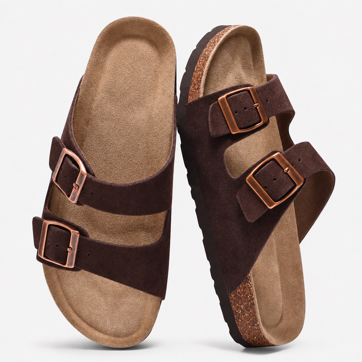 Casual Mild Arch Support And Double Adjustable Buckle Slides For Men And Women