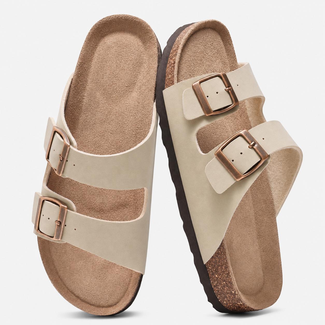 Casual Mild Arch Support And Double Adjustable Buckle Slides For Men And Women