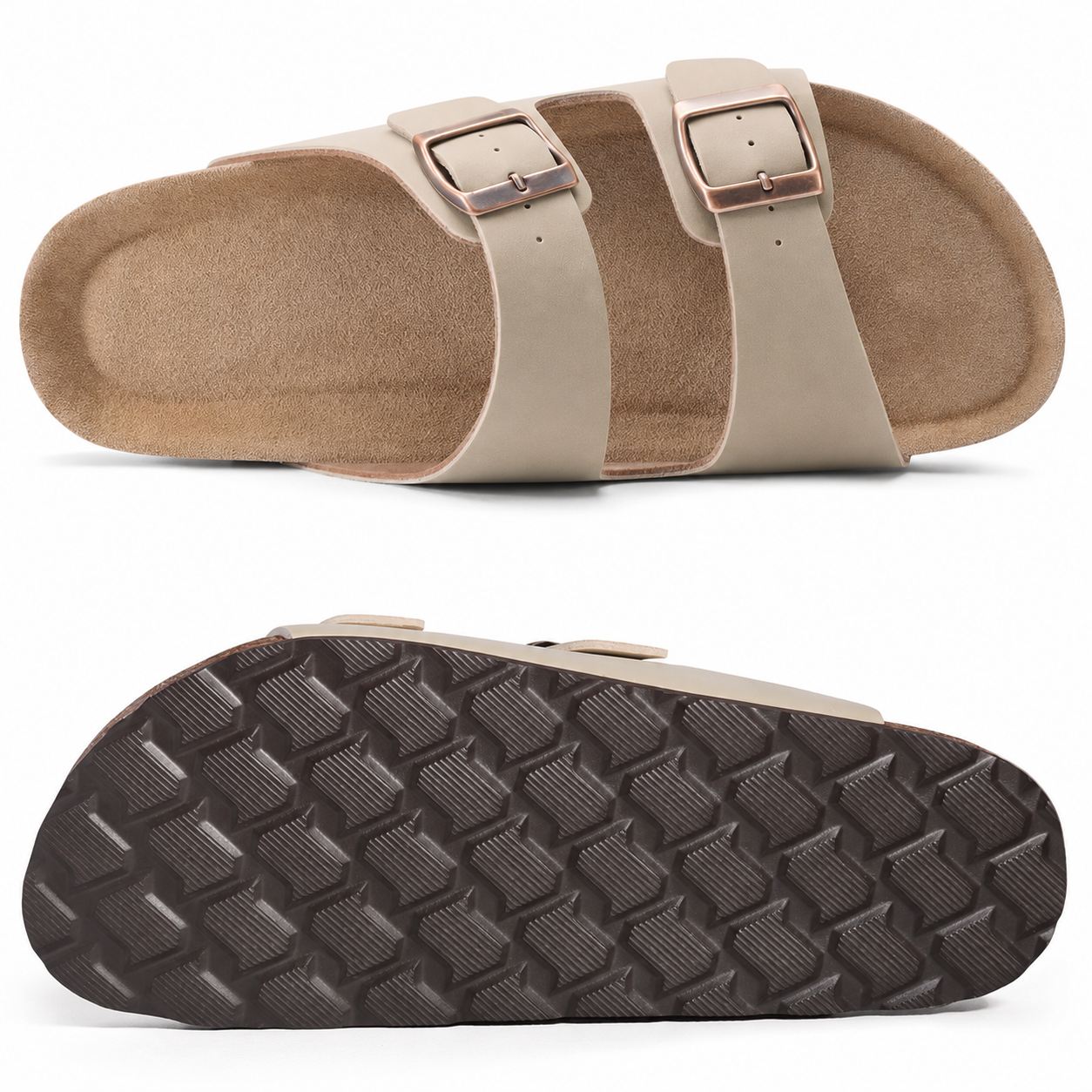 Casual Mild Arch Support And Double Adjustable Buckle Slides For Men And Women