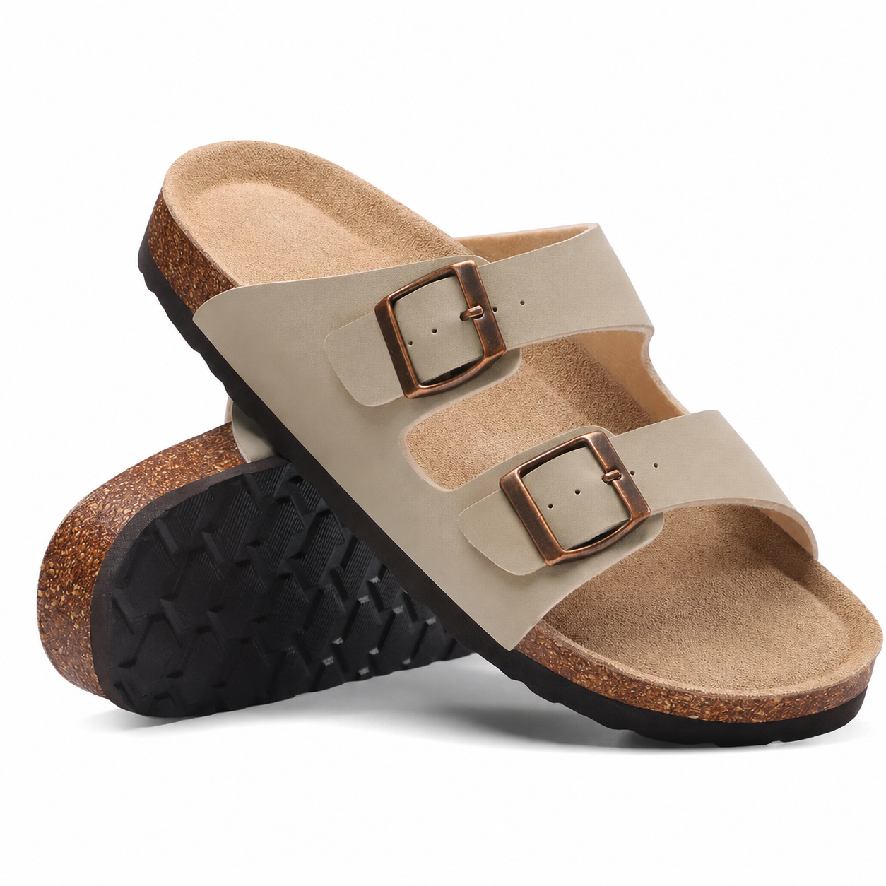 Casual Mild Arch Support And Double Adjustable Buckle Slides For Men And Women