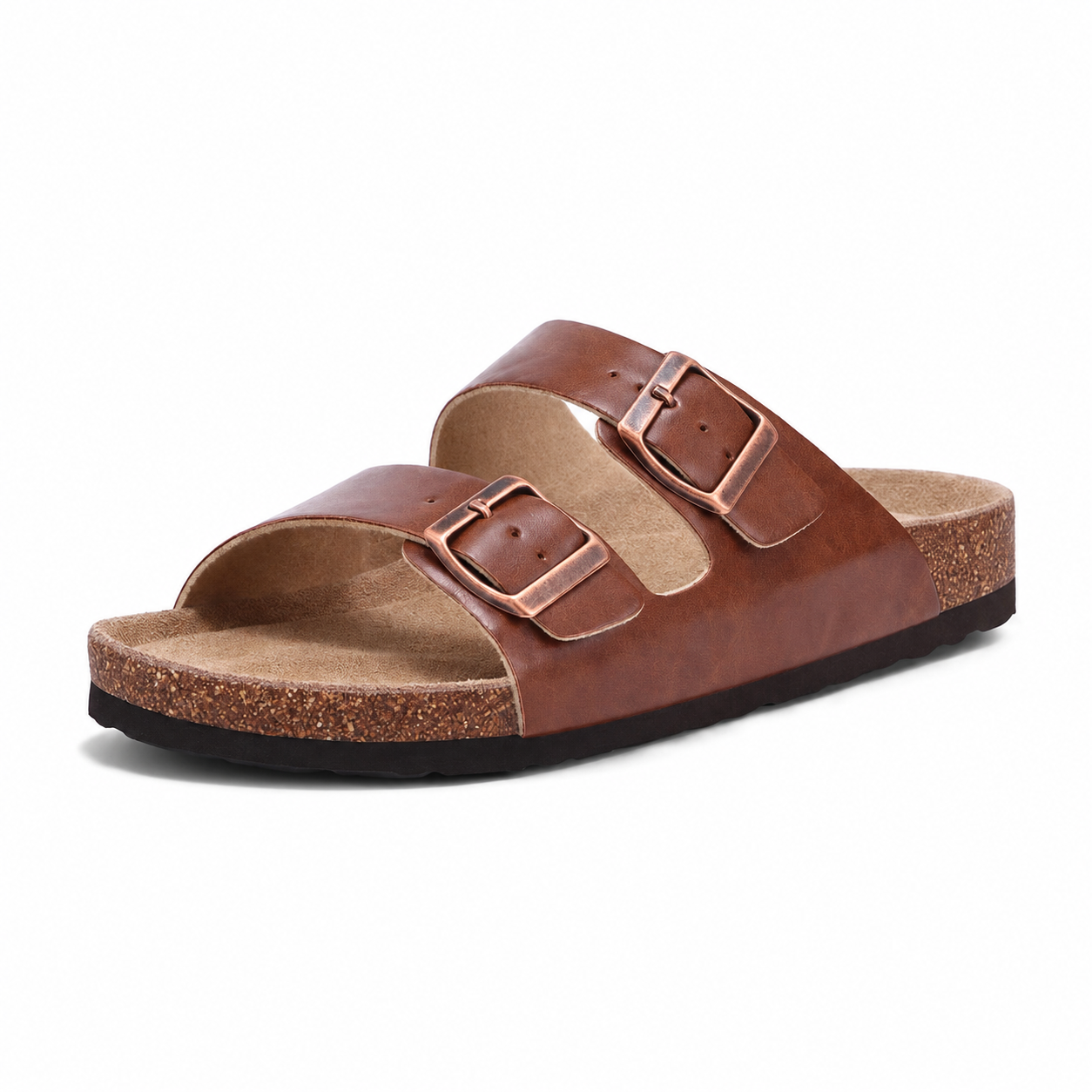 Memory Foam Cork Footbed Adjustable Buckle Strap Sandals For Men