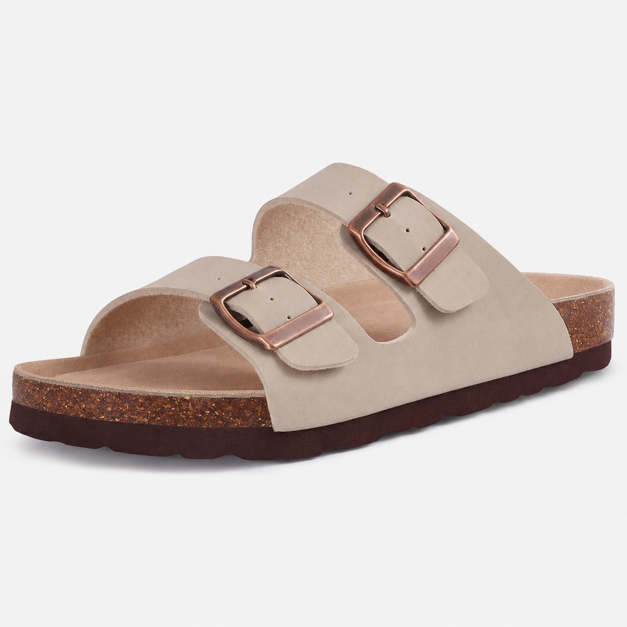 Memory Foam Cork Footbed Adjustable Buckle Strap Sandals For Men