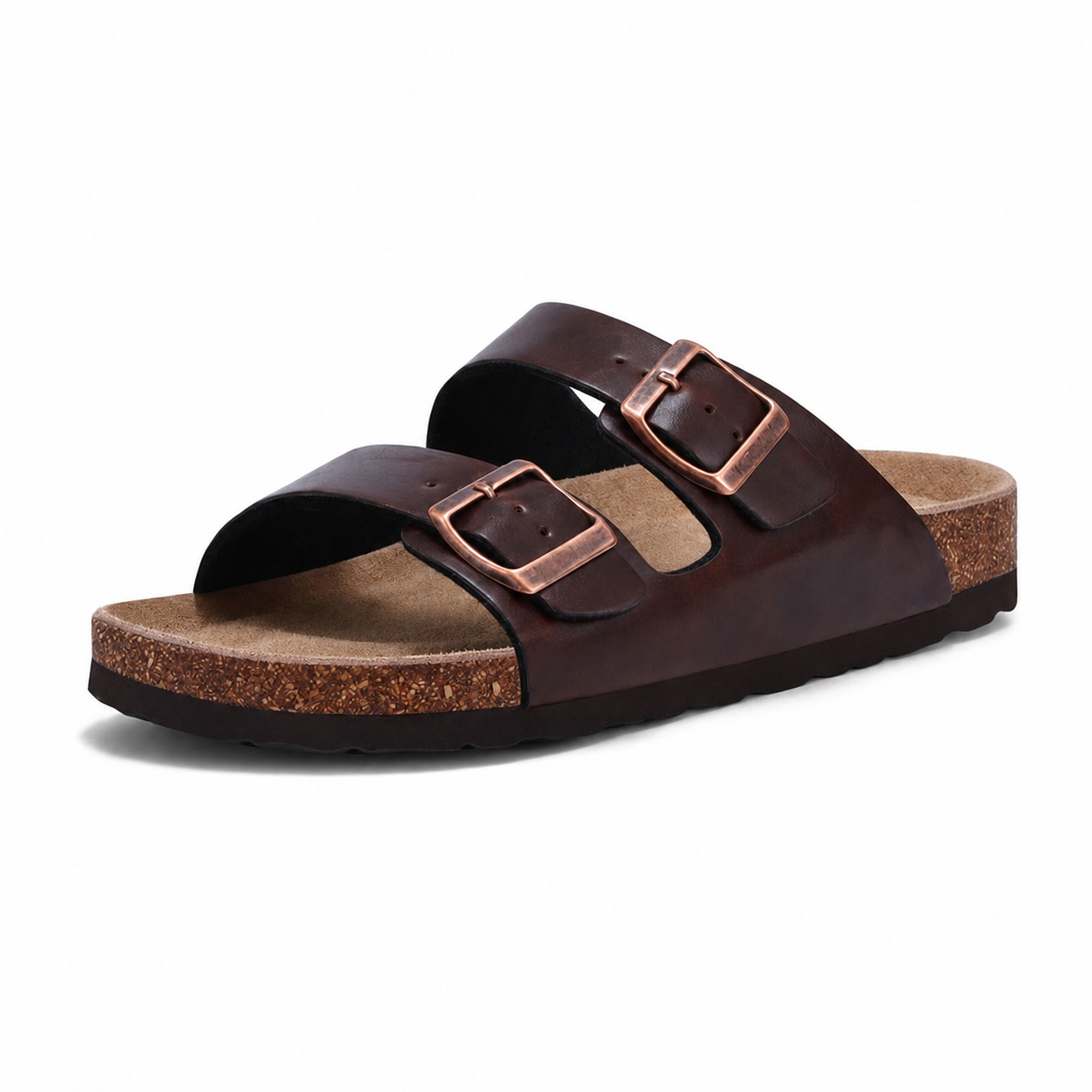 Memory Foam Cork Footbed Adjustable Buckle Strap Sandals For Men
