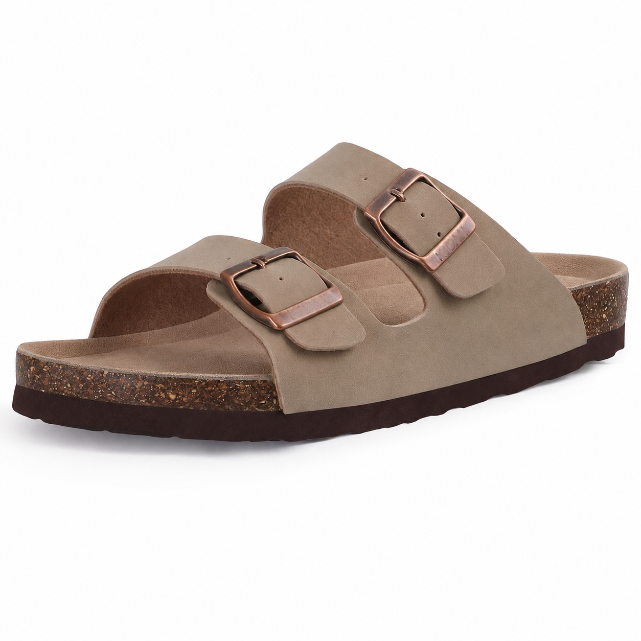 Memory Foam Cork Footbed Adjustable Buckle Strap Sandals For Men