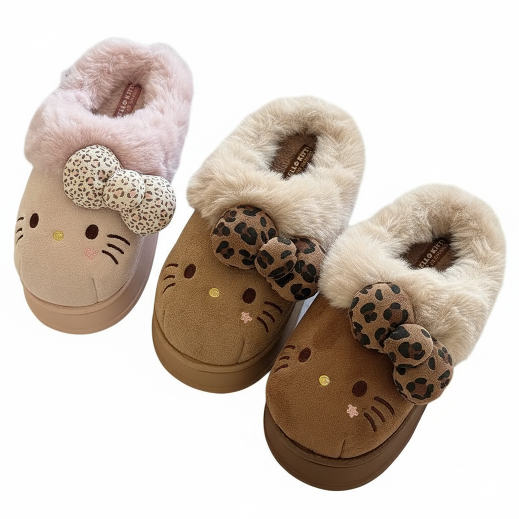 Comfy Kitty Fur Indoor Slippers For Women