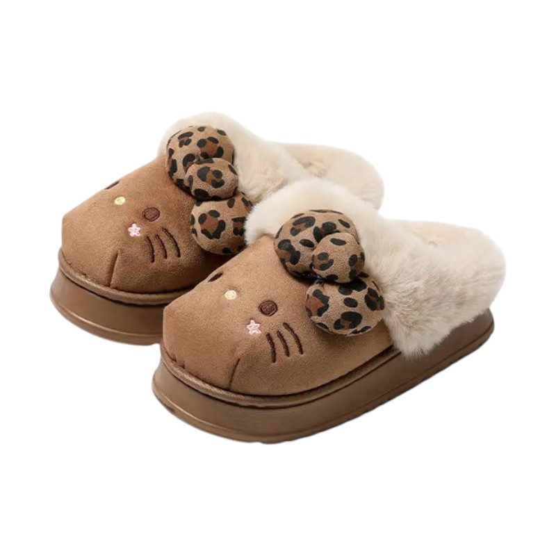 Comfy Kitty Fur Indoor Slippers For Women