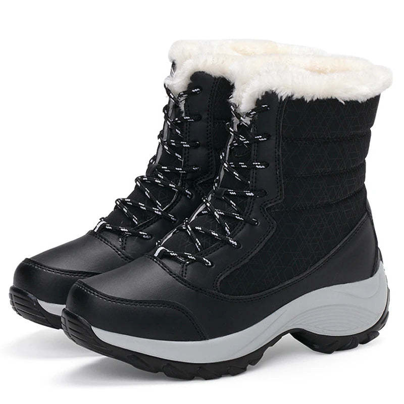 High Top Boots With Fur Detailing