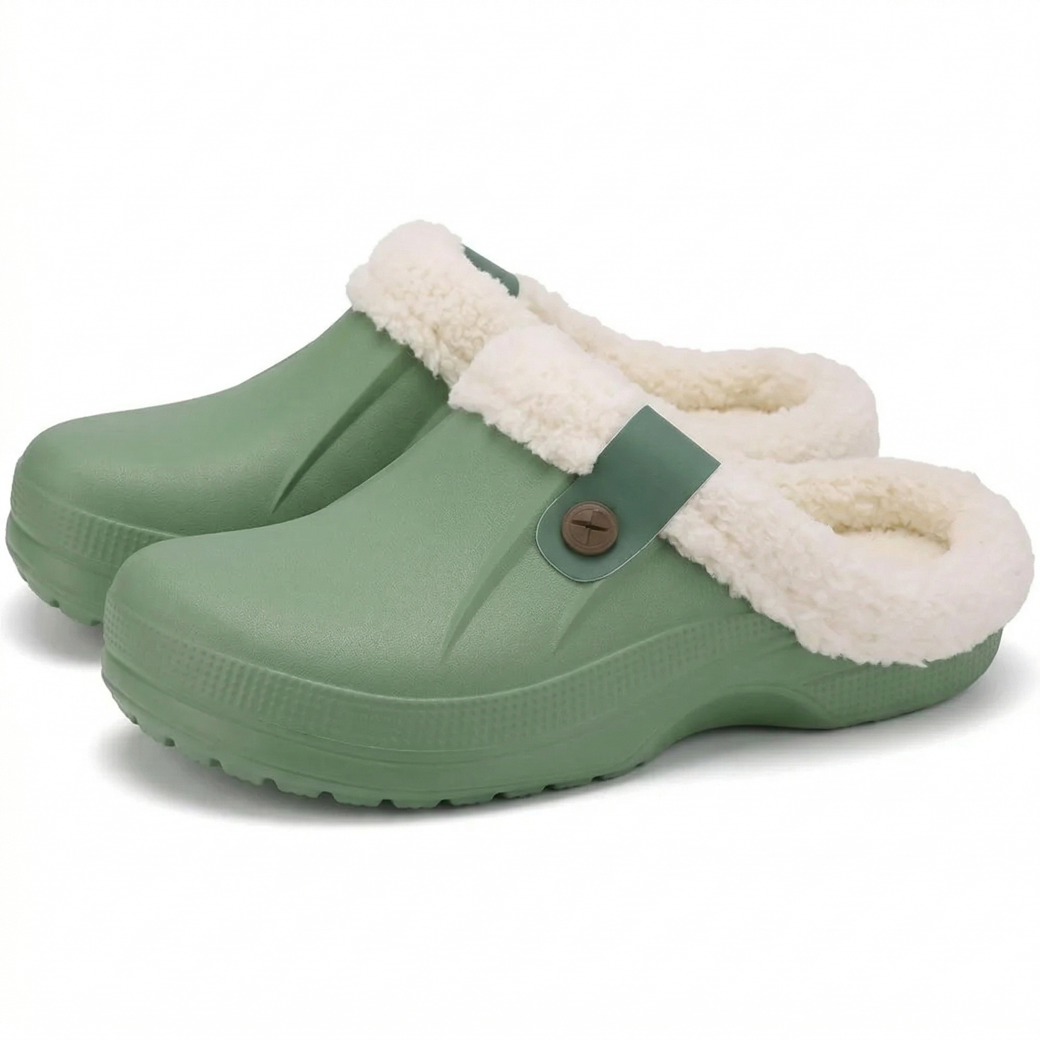 Waterproof Fur Lined Clogs With Memory Foam Cushioning