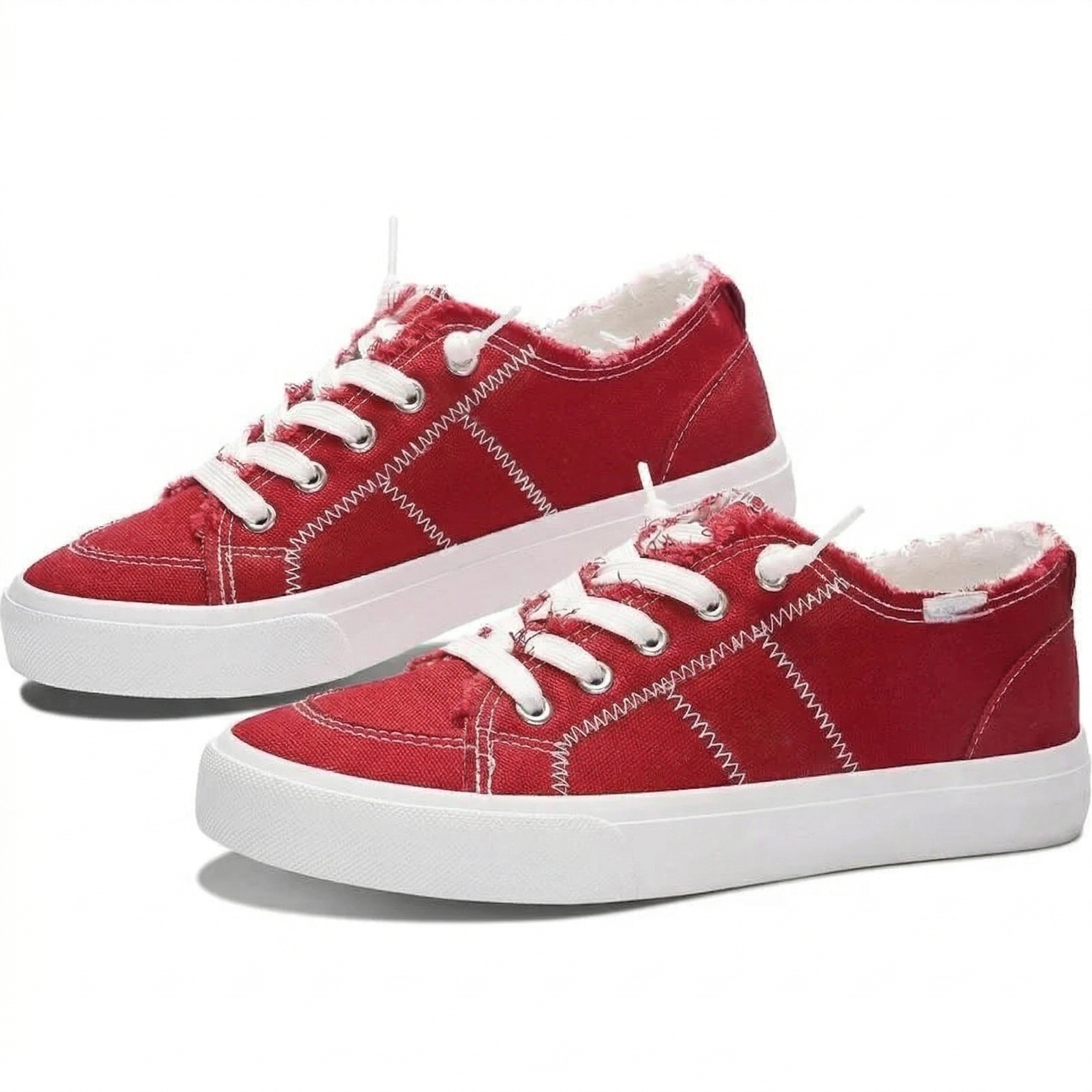 Lace Up Trainers with Fringe Detail