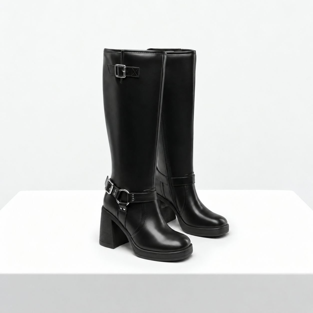 Casual Adjustable Strap Buckle Riding Boots For Women