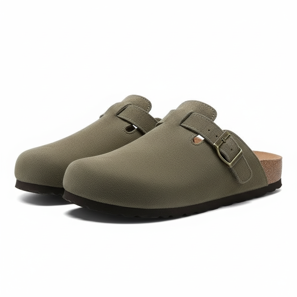 Women Clogs With Cork And Adjustable Buckle