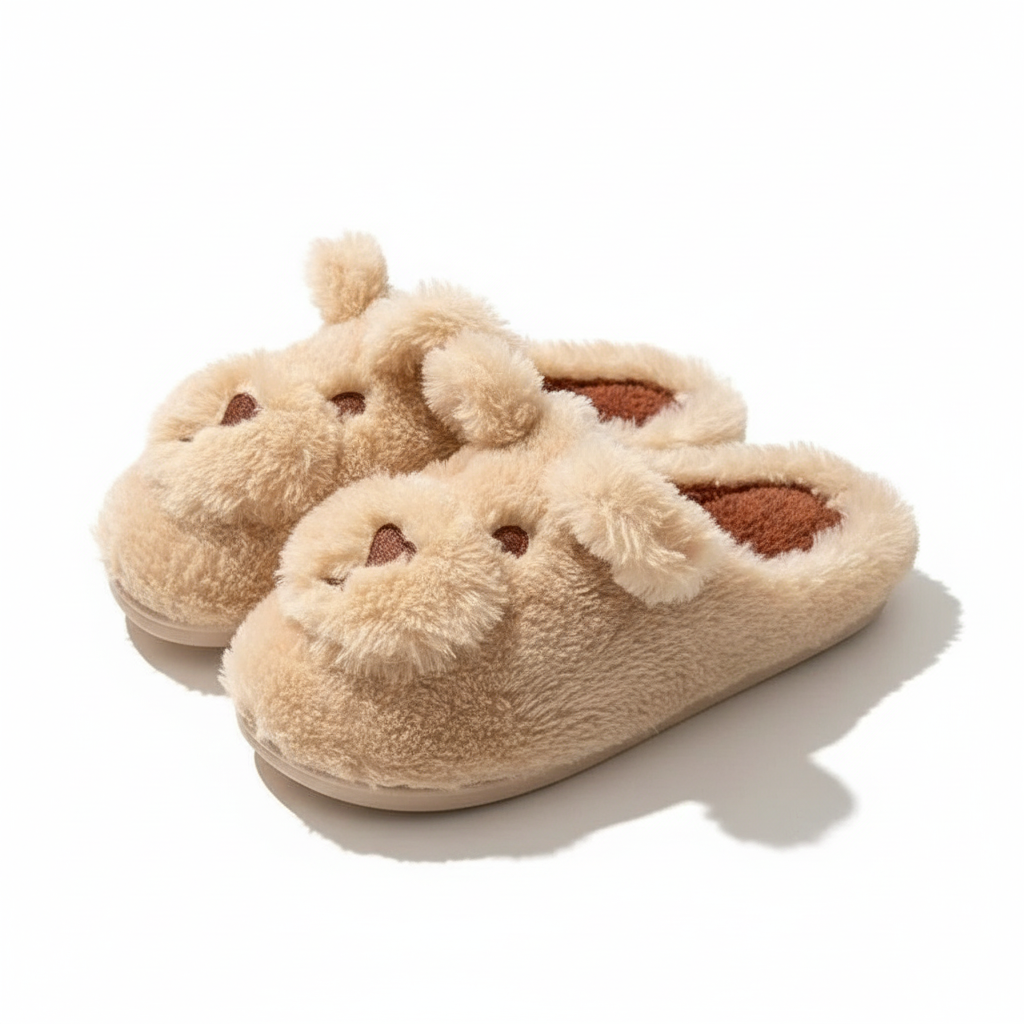 Teddy Bear Face Fluffy Slipper