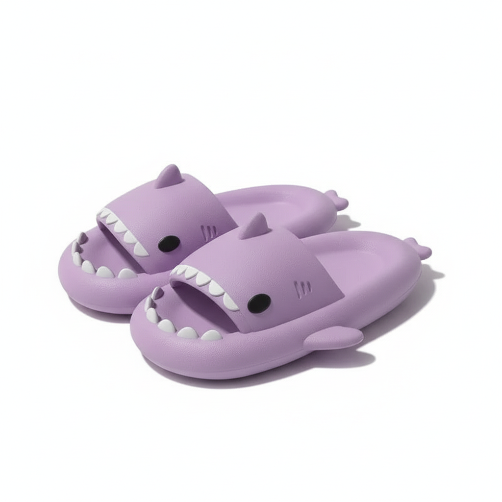 Unisex Solid Color Non-Slip Shark Slippers