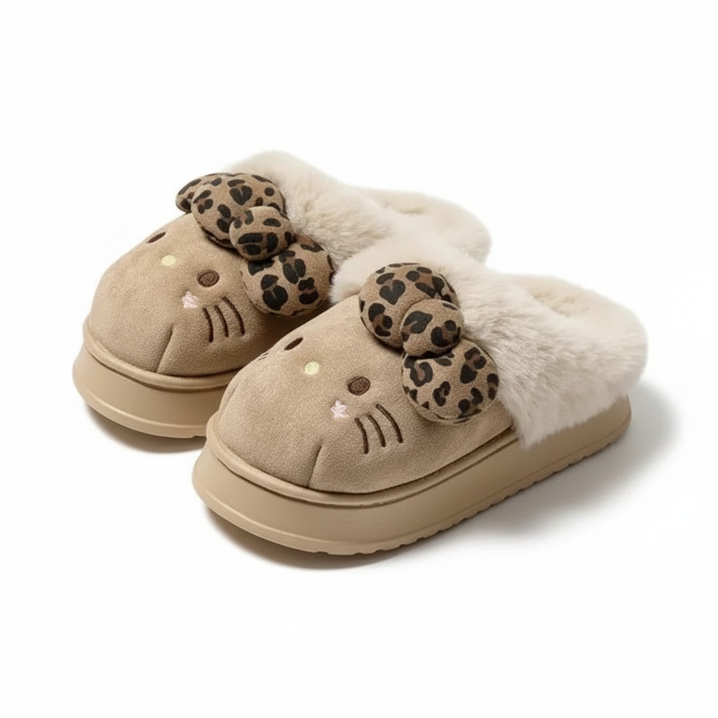 Comfy Kitty Fur Indoor Slippers For Women