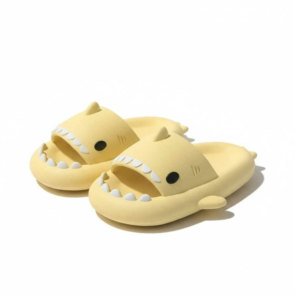 Summer Shark Design Platform Slippers