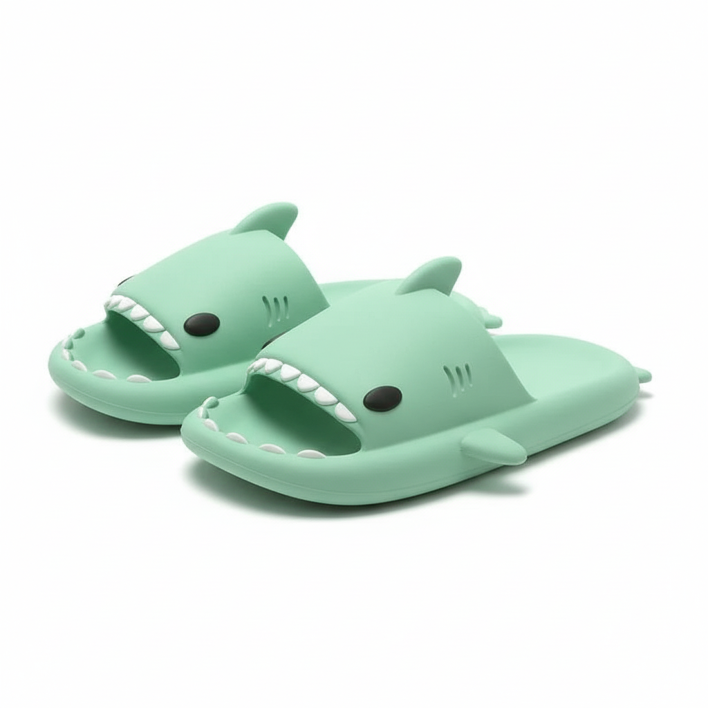 Cute Shark Slippers for Women Men Anti-Slip Novelty Open Toe Slides Summer Lightweight Sole