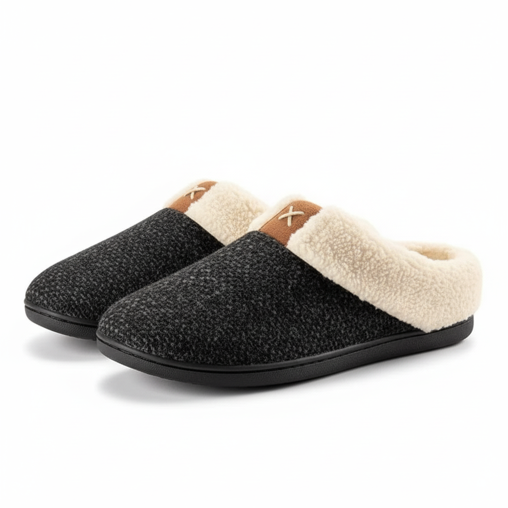 Slip On Slippers With Memory Foam And Anti Skid Sole