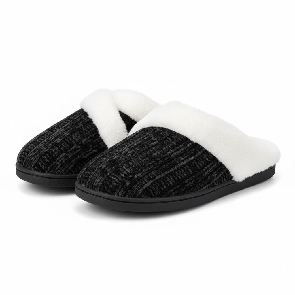 Soft Indoor Lined Cozy Slippers Set