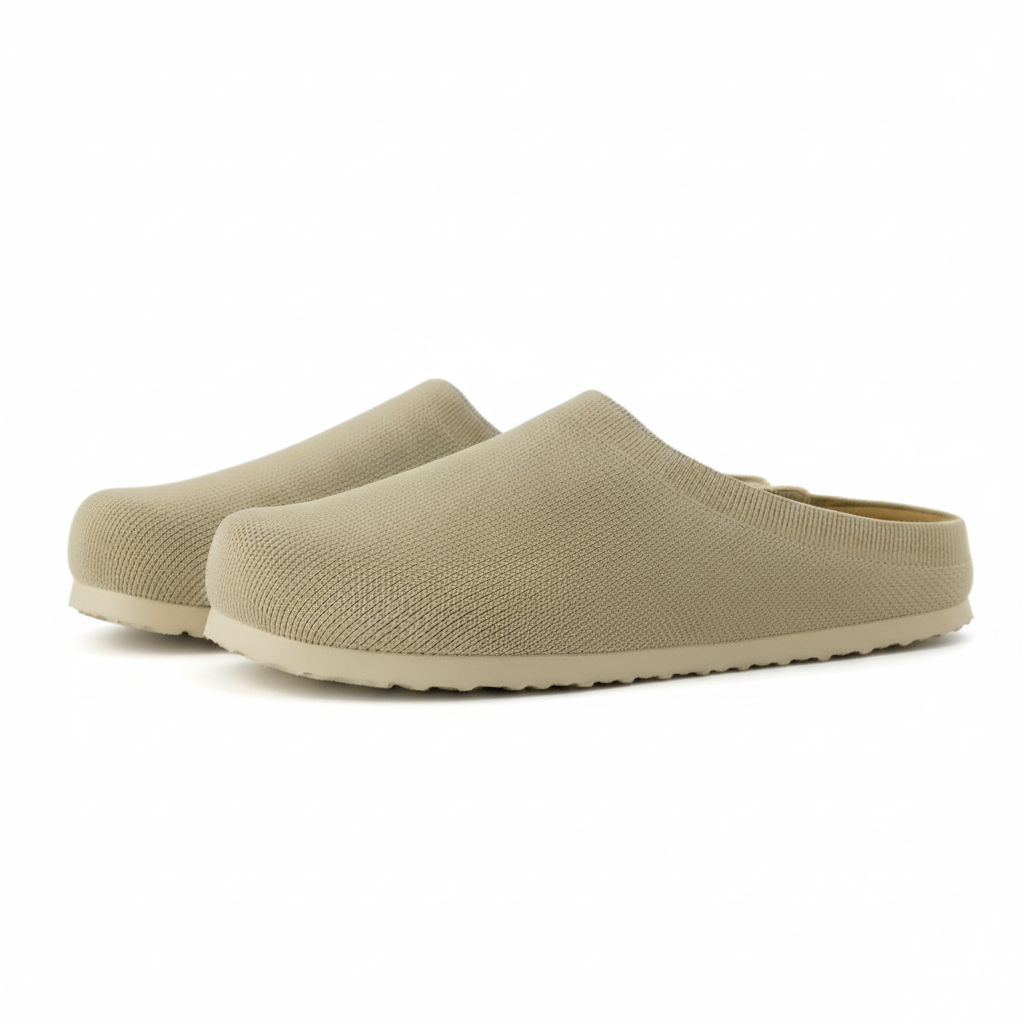 Knit Slip On Cork Footbed Clogs For Women