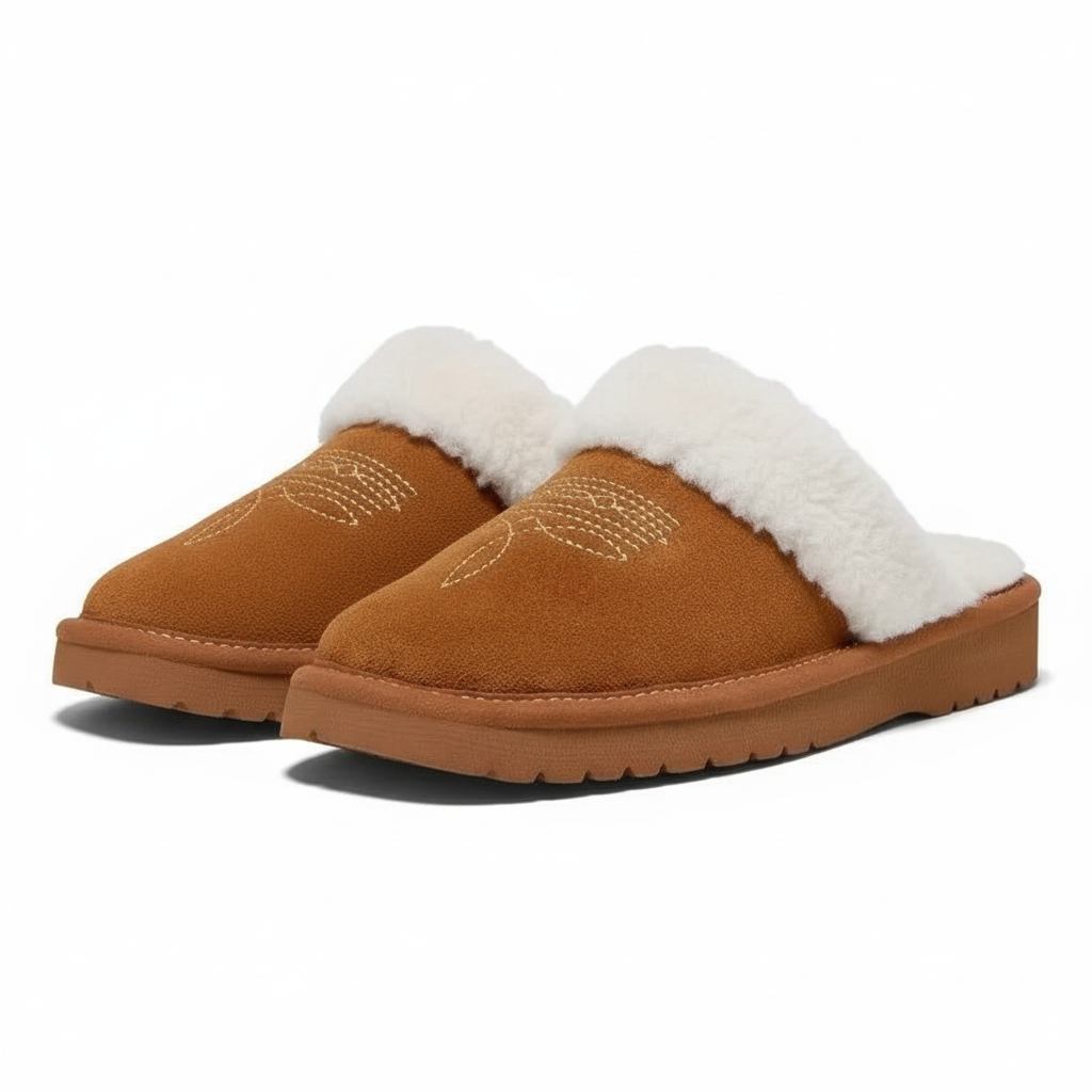Jackie Square Front Suede Slipper