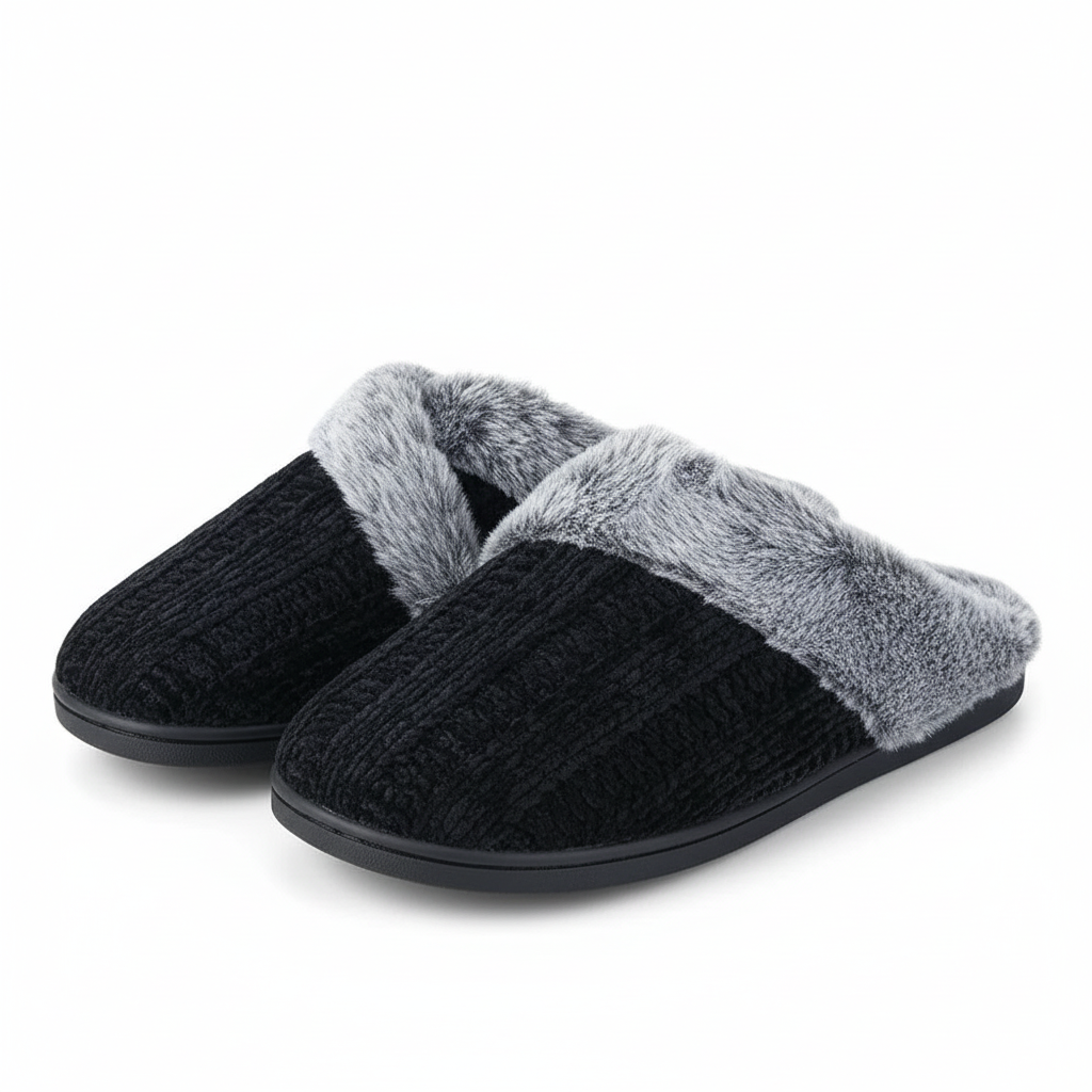 Plush Memory Foam Slippers With Non Skid Sole