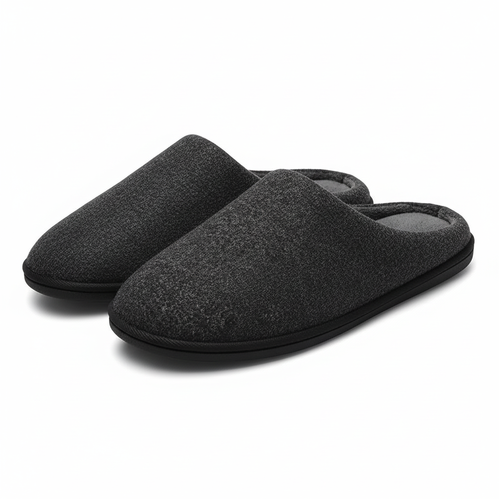 Warm Slip On Slippers With Memory Foam Cushion 