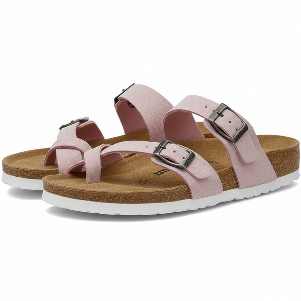 Women Comfort Sandals With Double Buckle