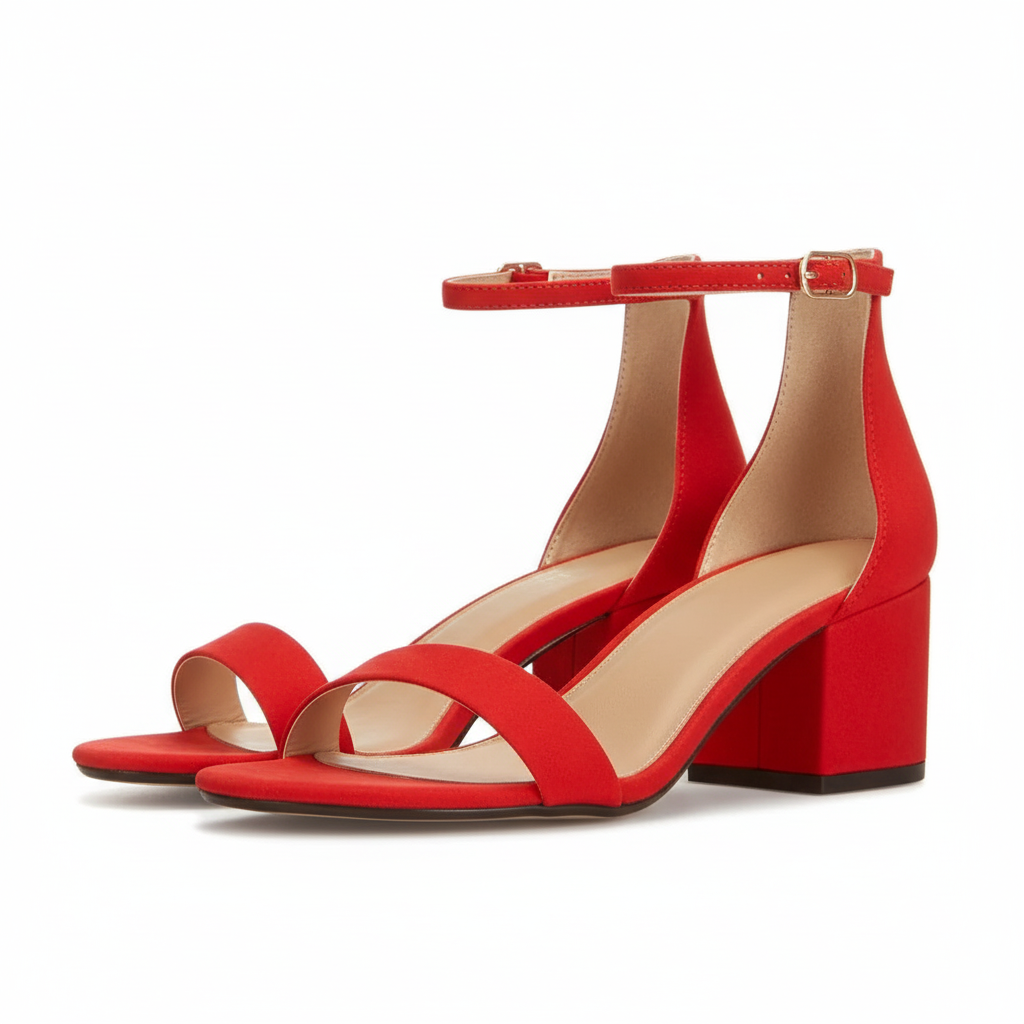 Two Strap Block Heeled Sandals