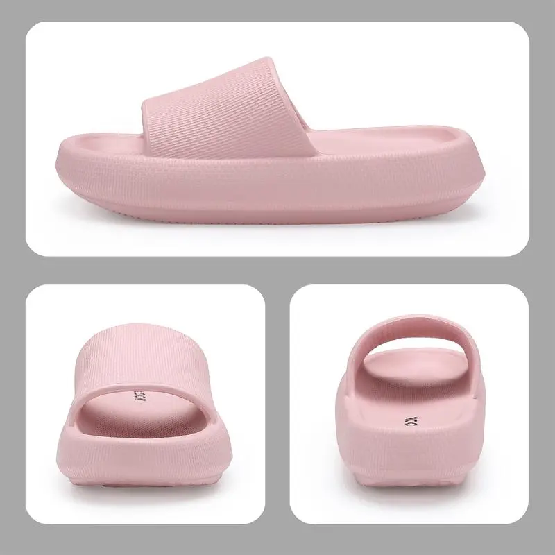 Women's Foam Slides Unisex Thick Soled Slippers - Cozy Footwear, Super Soft, Breathable, Nonslip, Quick-Drying Casual Indoor Shoes for Shower, House Use