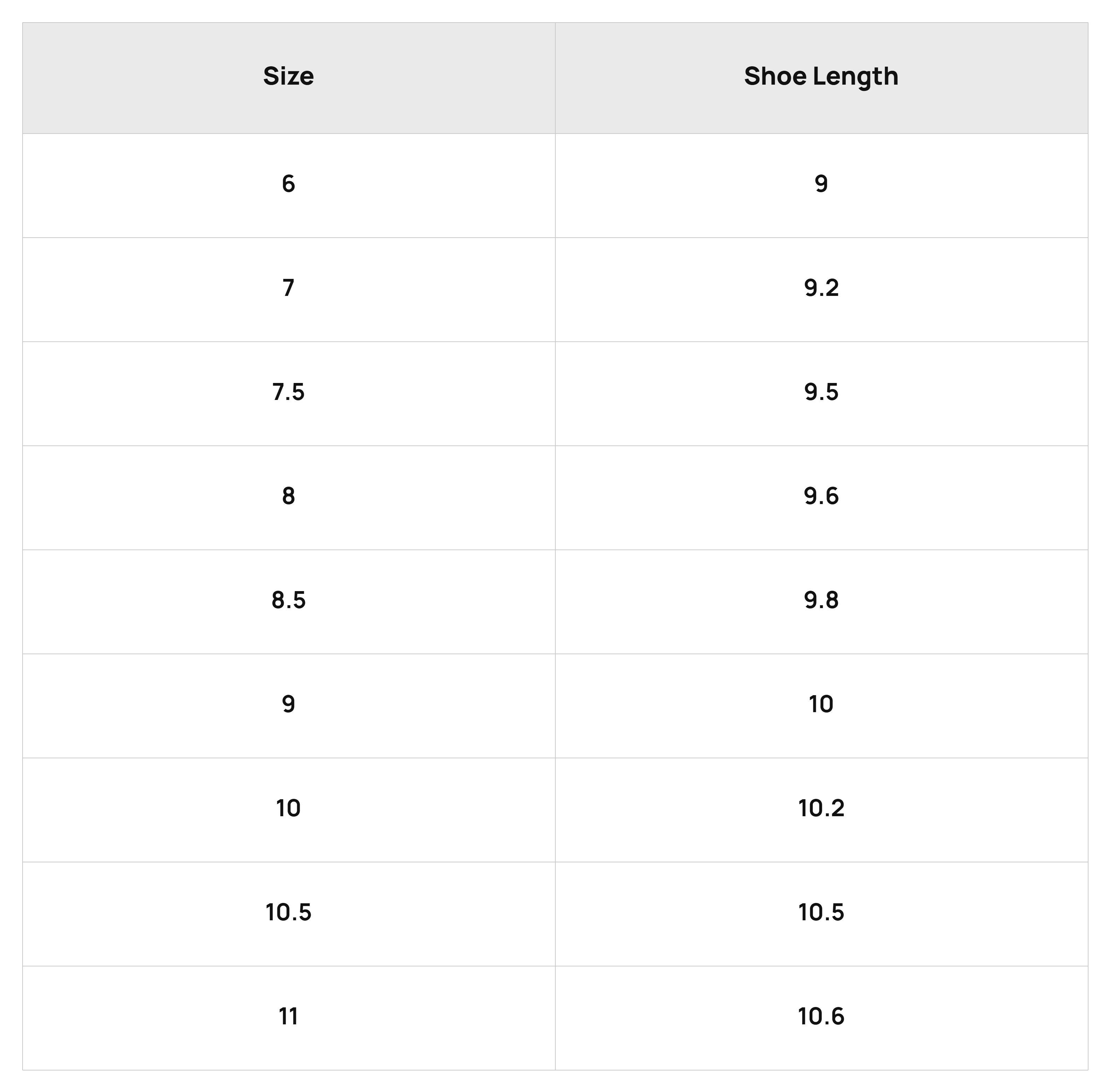 Size Chart