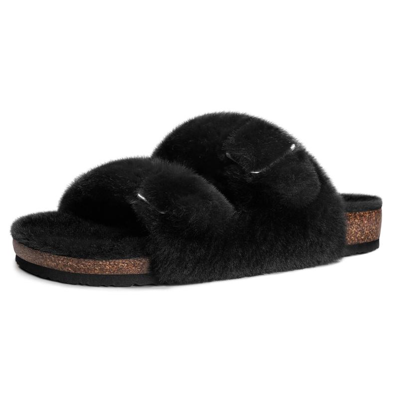 Casual Fuzzy Slip On House Slippers For Women 