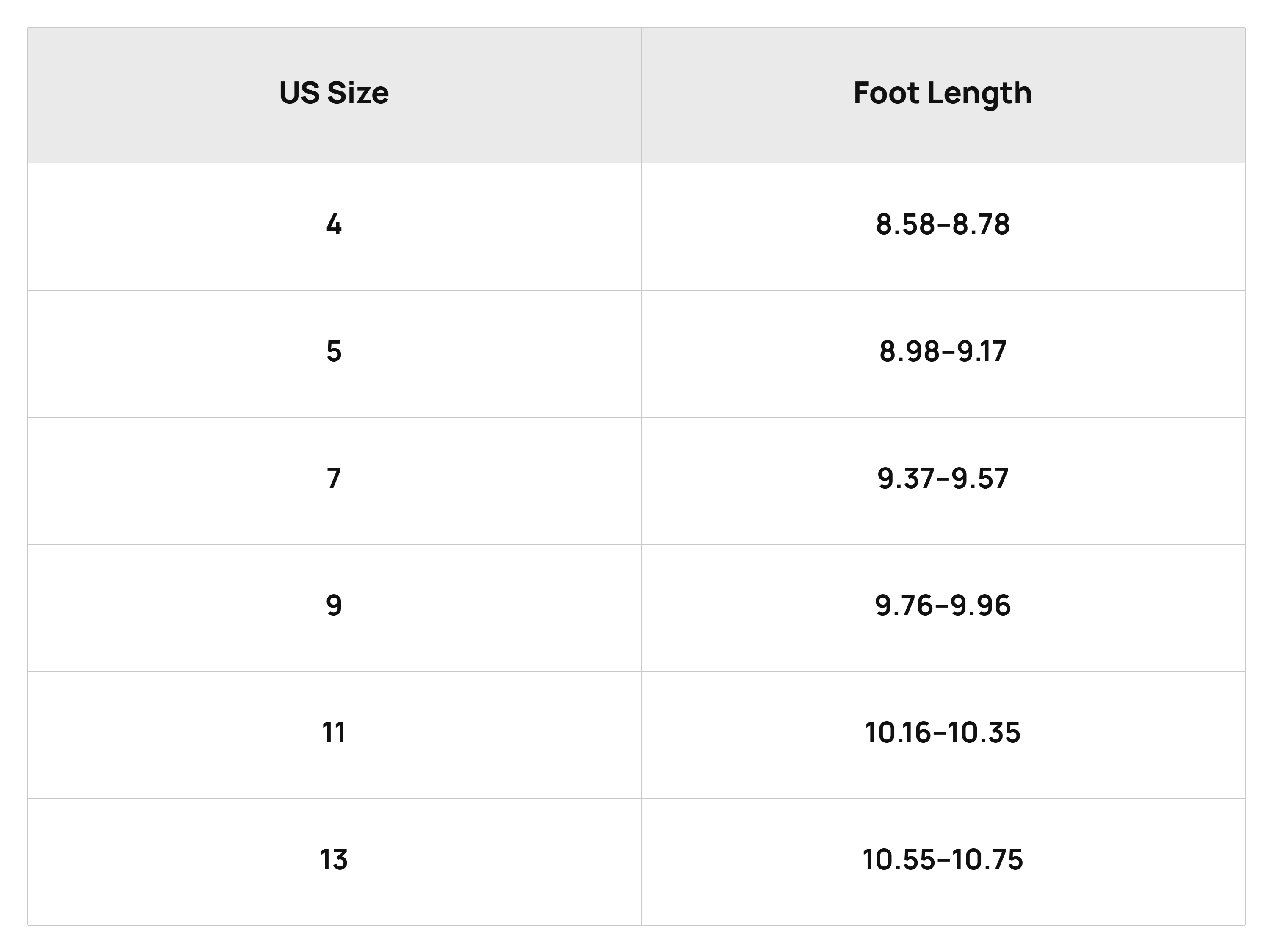 Size Chart