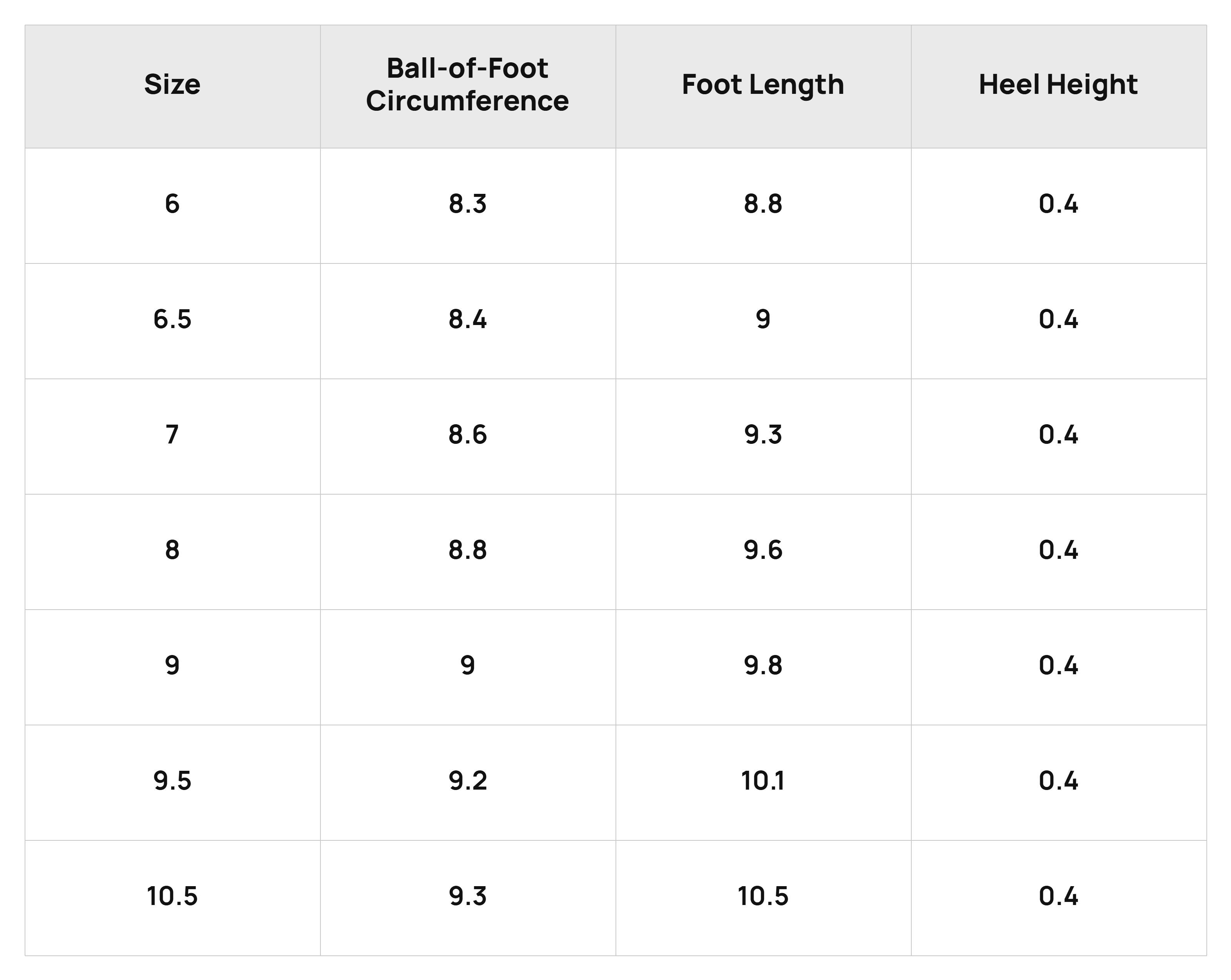 Size Chart