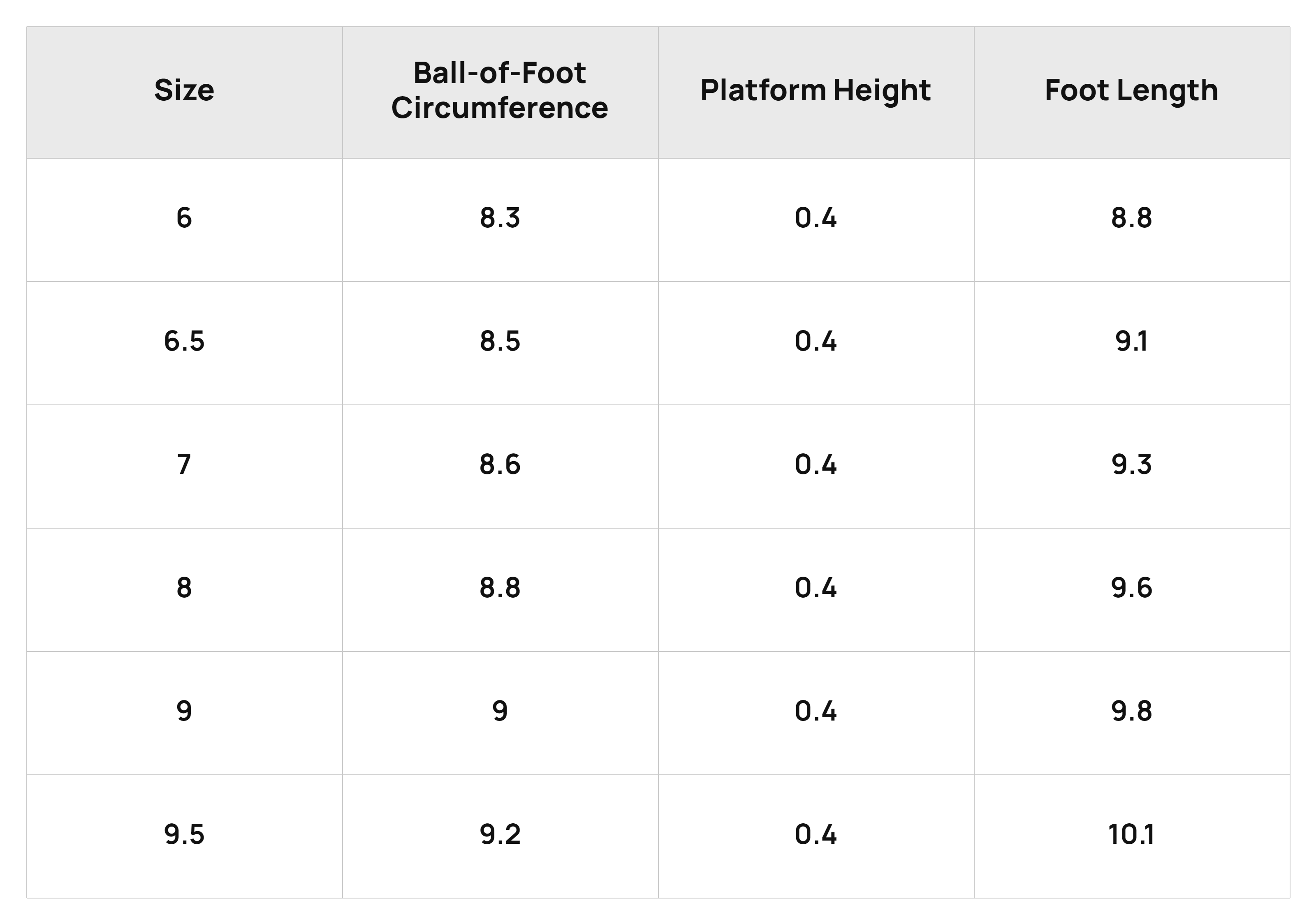 Size Chart